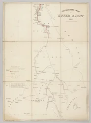 Telegrafkart over Øvre Egypt 1882